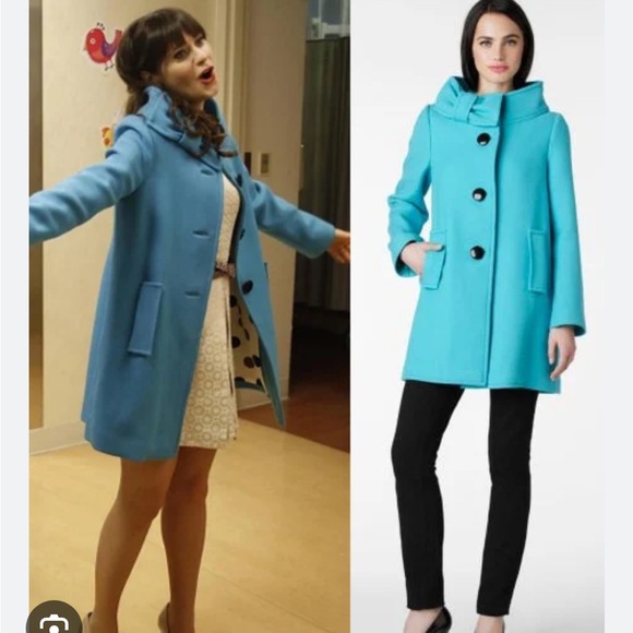 kate spade Jackets & Blazers - RARE Aqua Kate Spade Coat ASO Zooey Deschanel 4